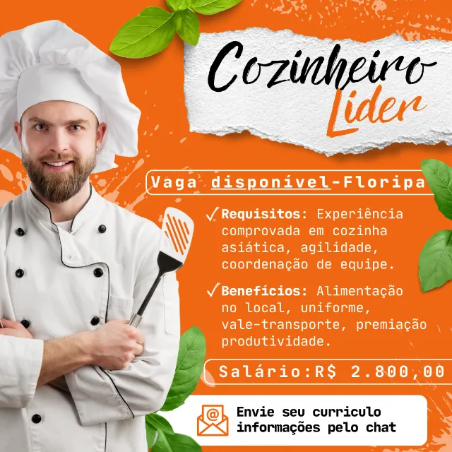 Cozinheiro Líder Florianópolis