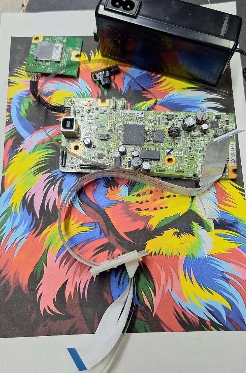 Placa lógica epson L355 incluso fonte, flat, fita ecolder e sensor