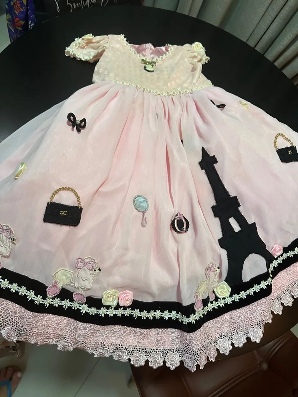 Vestido tema Paris TAM 2/3 anos - Foto 3