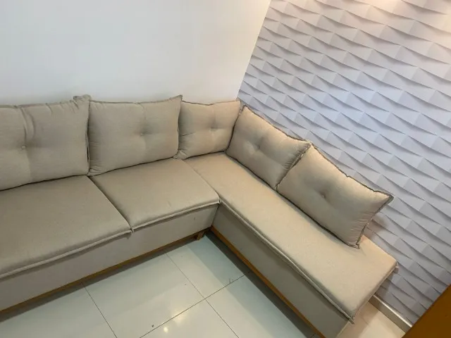 SOFA DE CANTO TECIDO LINHO 2.00X2.60 PRODUTO PREMIUM
