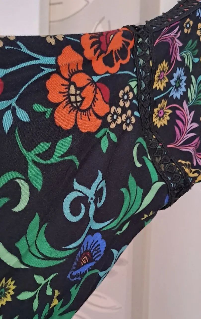 Vestido estampado em algodão tamanho M - Foto 4