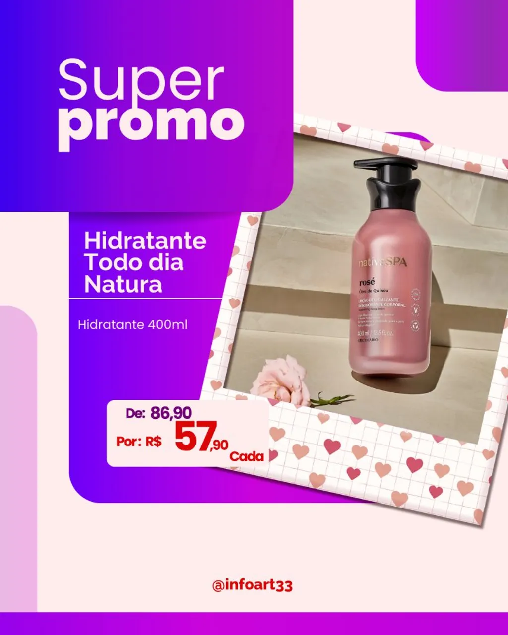 Hidratante Nativa Spa boticario em promoção