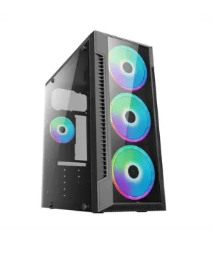 Gabinete Gamer BPC-C3147, Mid Tower, ATX/Micro-ATX, Lateral de vidro, COM 2 FANS RGB 120mm