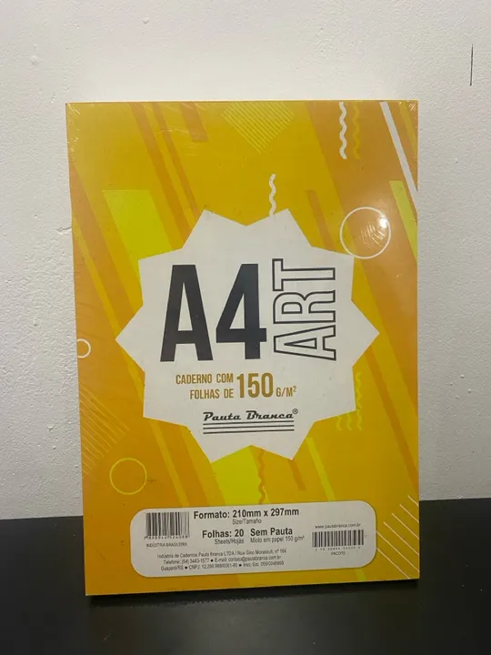 Bloco A4 Pauta Branca 150g/m² - 20 Folhas