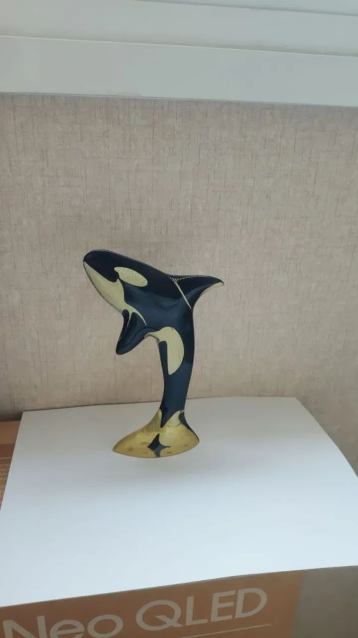 Orca em resina Abraham Palatinic "coleção bichos cineticos" assinatura na base  - Foto 4