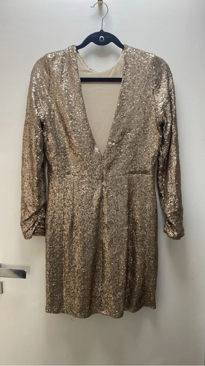 Vestido de paetês dourado Amissima  - Foto 2