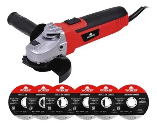 Esmerilhadeira Angular Worker 650W 220V $119,90 com brinde - Foto 2