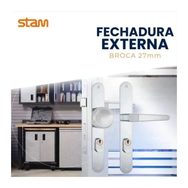 Fechadura 501/03-02 Externa Stam para Porta De Ferro Inox  - Foto 5