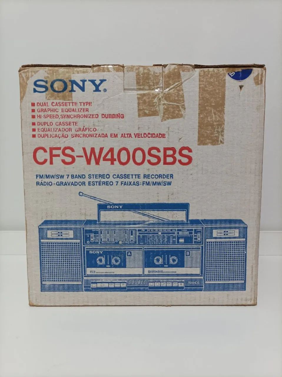 Caixa original do rádio Sony 