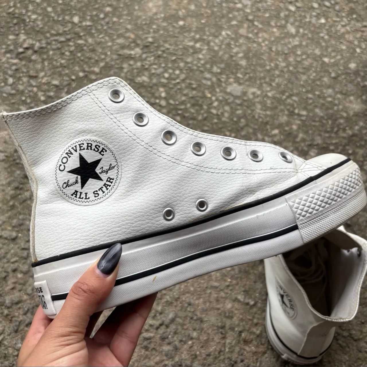 Tênis All Star Plataforma Couro Calçados Nova Holanda