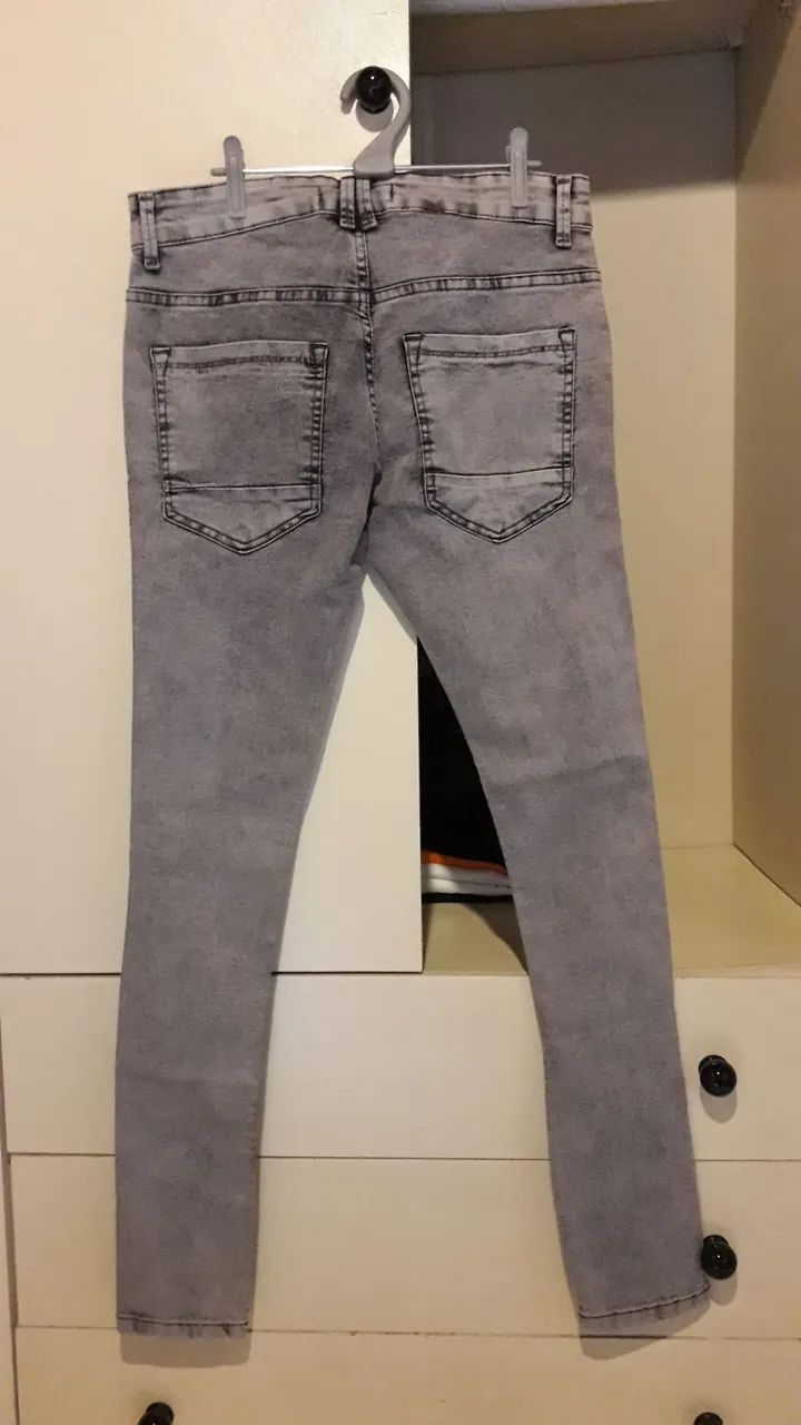 Calça Jeans Cinza Infantil - Lock House - Foto 2