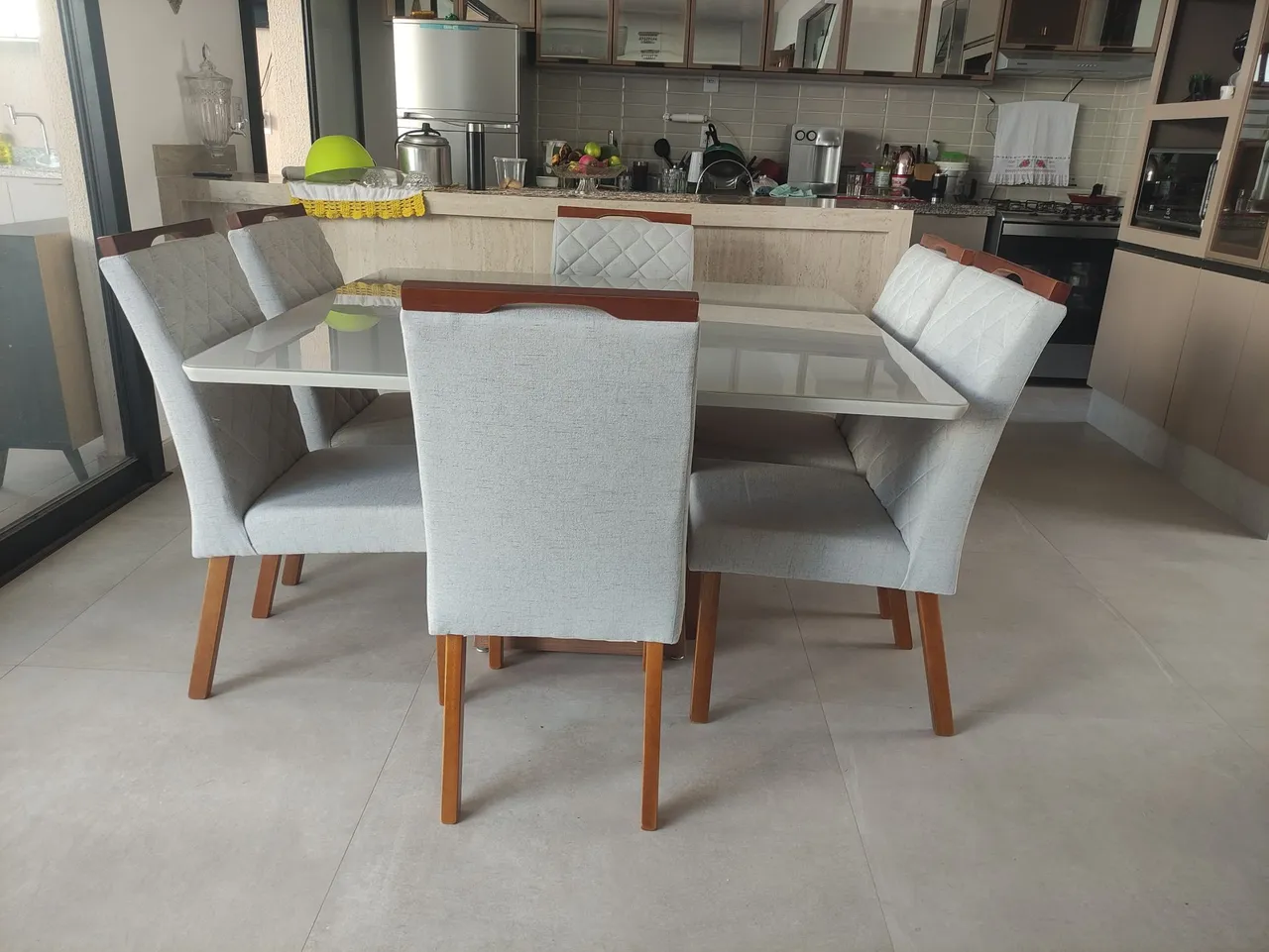 Mesa de Jantar 6 Cadeiras de madeira- Nova