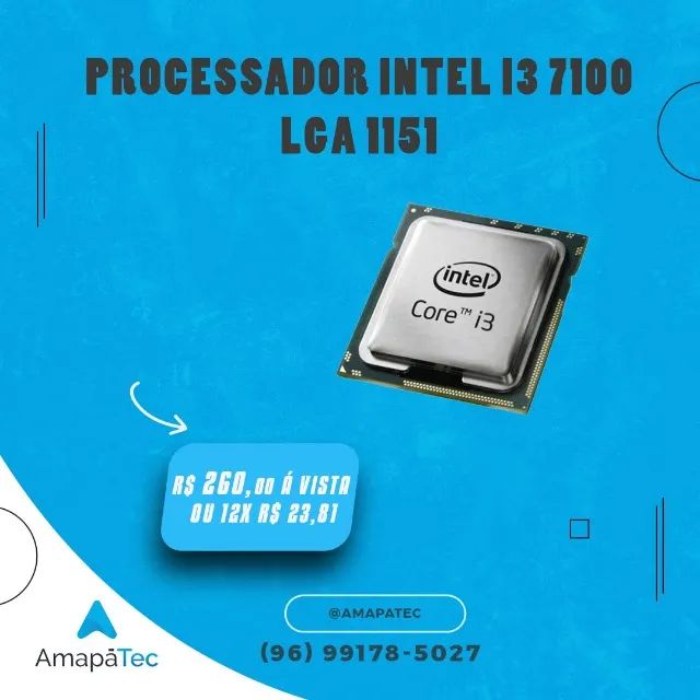 Processador Intel I3-7100 lga1151 OEM