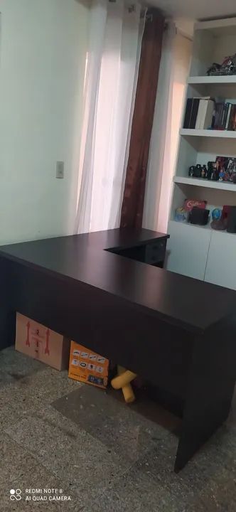 Mesa de escritório em L preta R$  600,00  - Foto 3