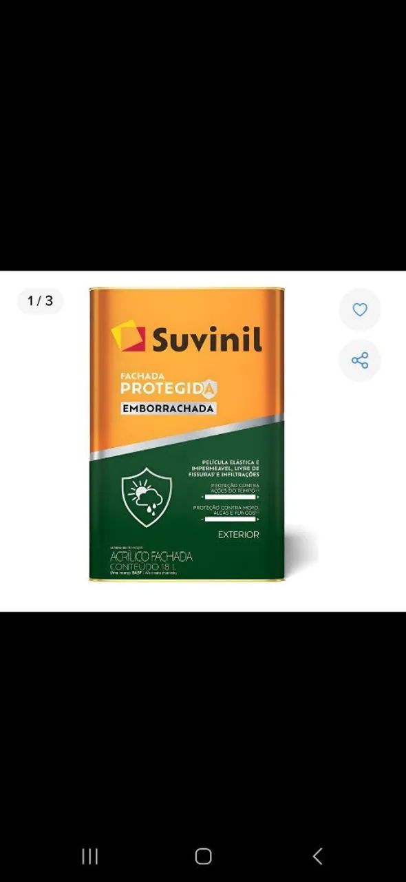 Tinta emborrachada e lavável suvinil