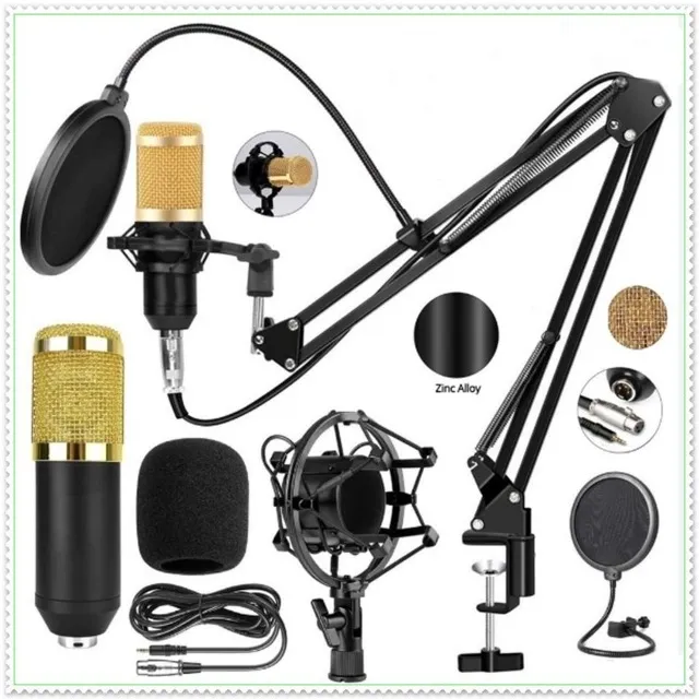 Kit Microfone Estúdio Bm800 + Aranha + Braço + Pop Filter. Profissional. NOVO