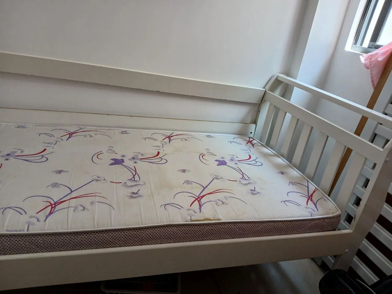 Cama babá/ infantil off white com colchão solteiro - Foto 2