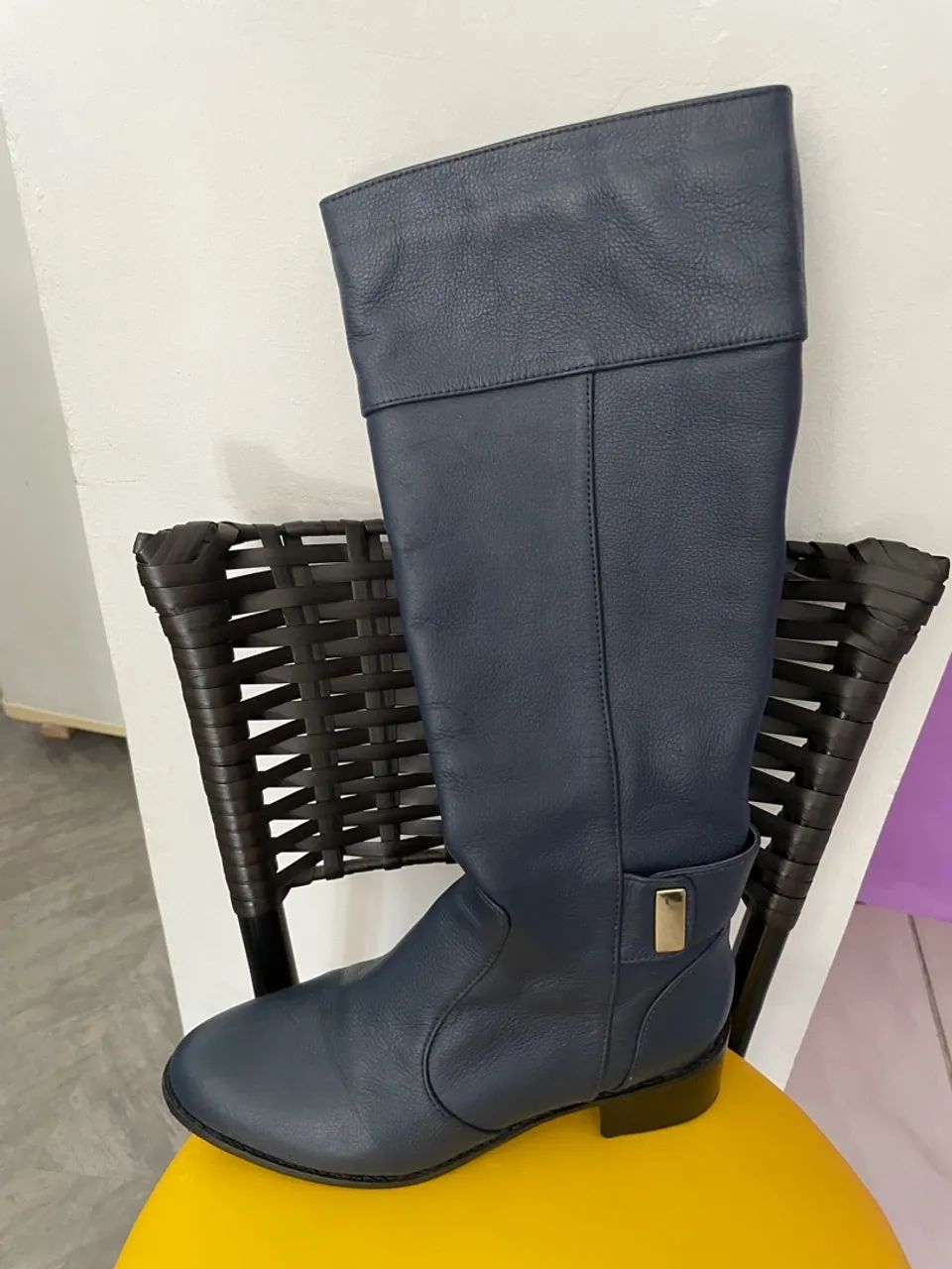 Bota Feminina Cano Longo Azul - Foto 2