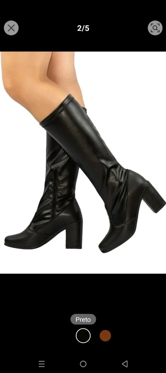 Botas femininas de cano alto pretas