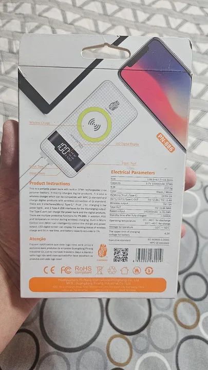 Carregador Portátil indução 10000 mAh H'MASTON - Foto 2