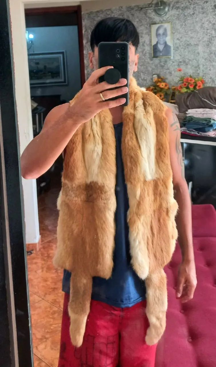 Estola de pele com 2 caldas - Foto 2