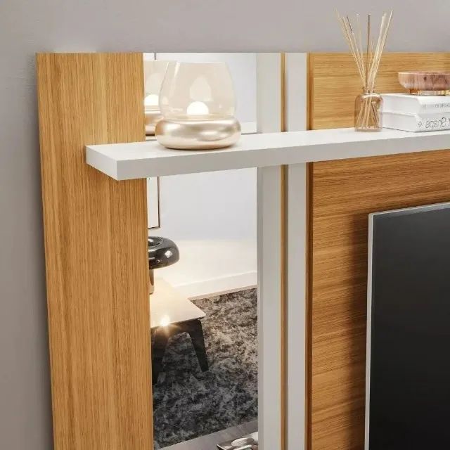 "Sofisticação em Cada Detalhe: Painel com Espelho 100% MDF para TVs de até 60? - Foto 2