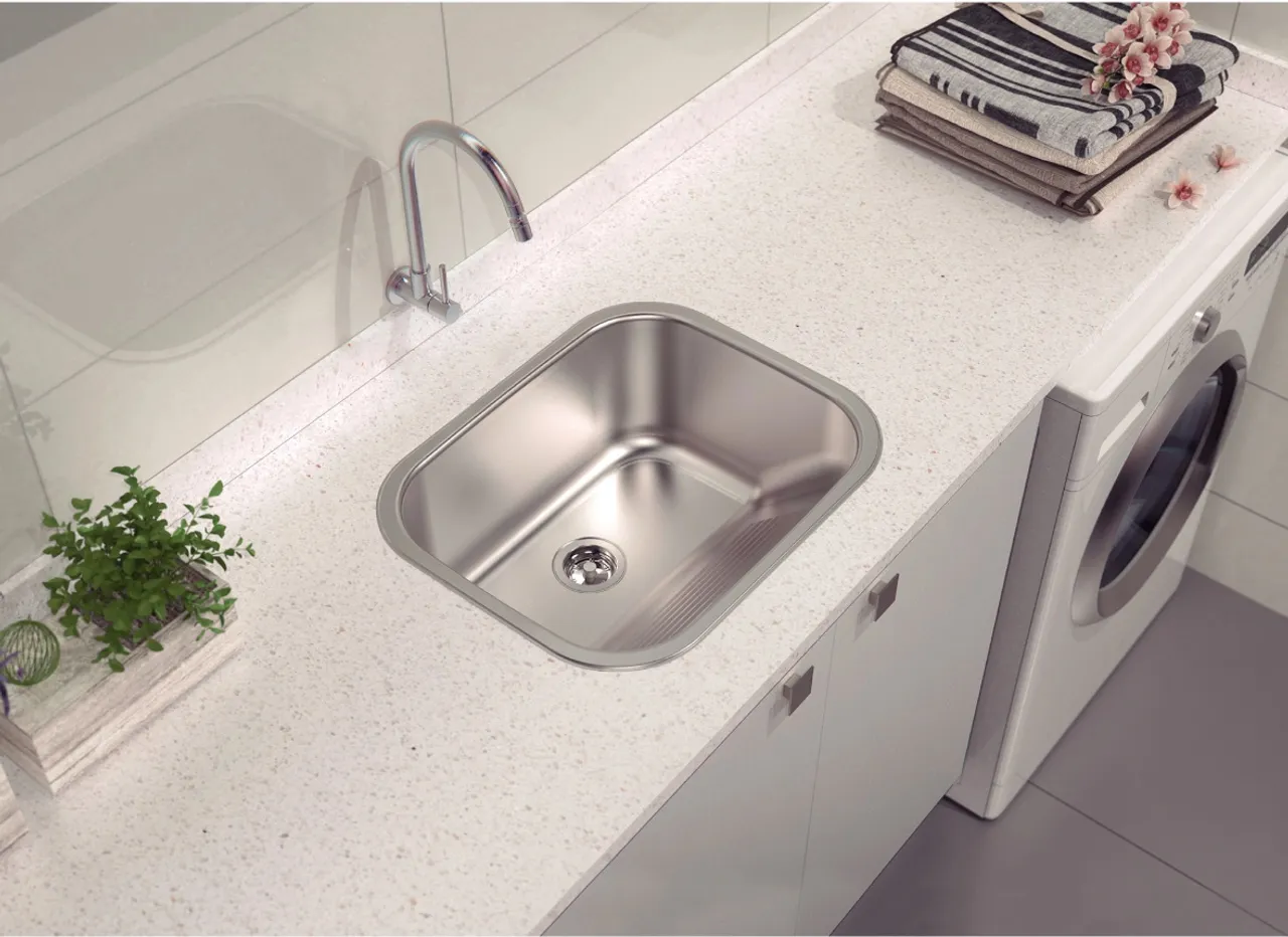 Tanque Tramontina em Aço Inox Acetinado Sobrepor 50x40cm com Válvula