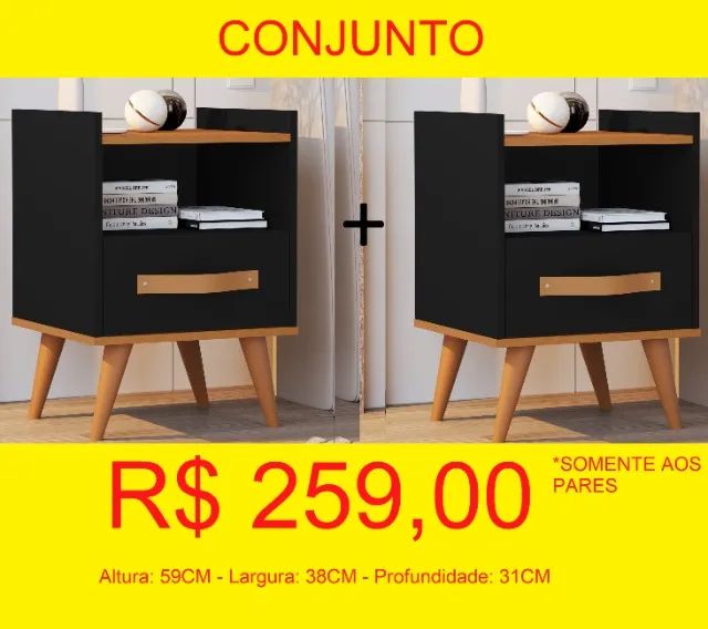 Mesa de cabeceira em KIT 2 Belíssimas unidades
