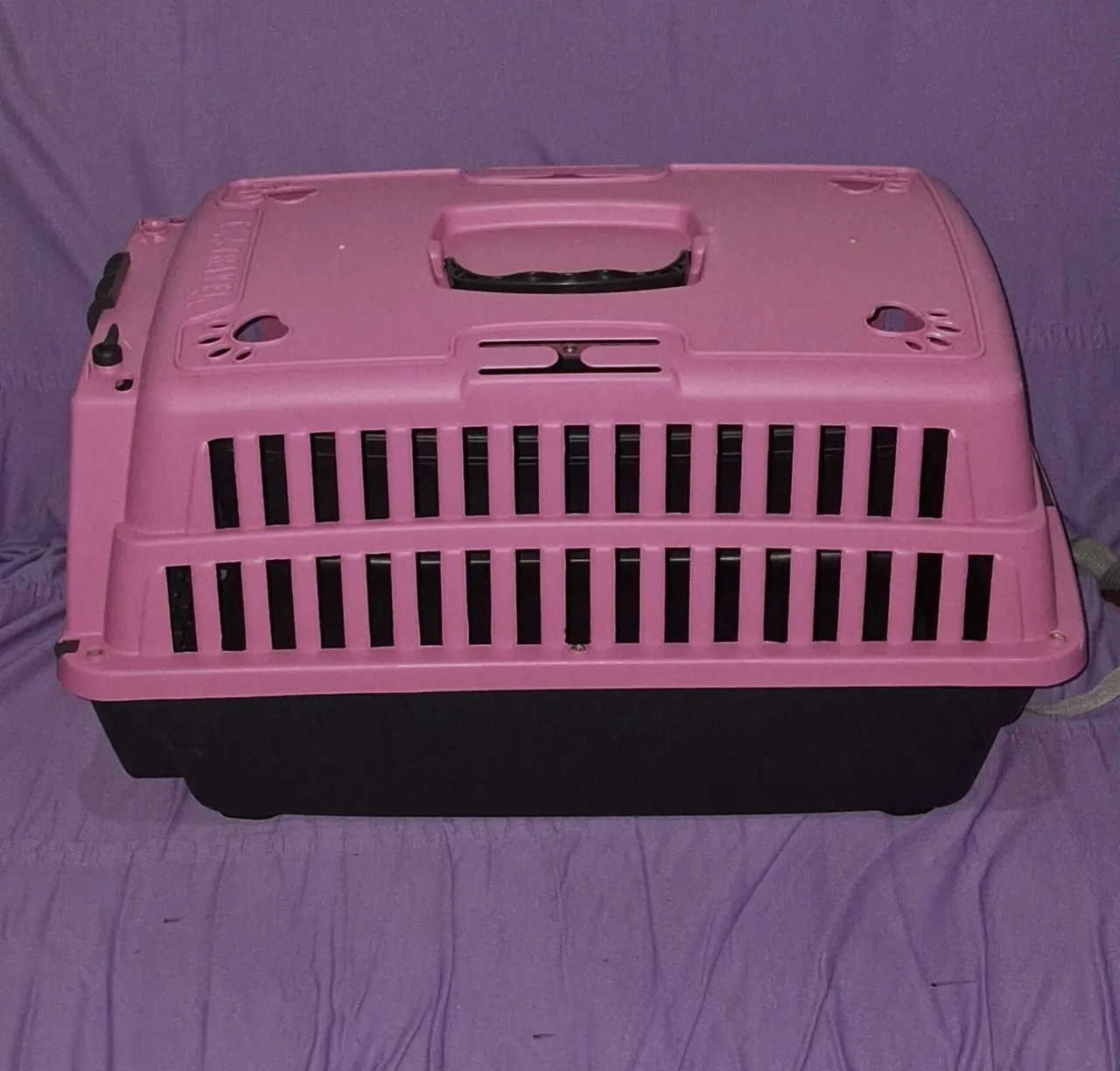 Transportadora para cães e gatos - Rosa e preto