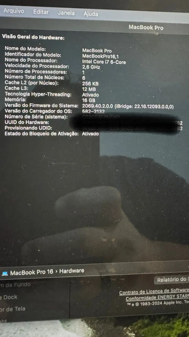 Macbook Pro A2141 Prata 16 I7 16g Ssd 512gb Touchbar Zero (Usado) - Foto 3