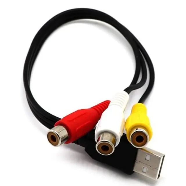 Cabo USB para RCA Audio e Vídeo para PC/TV