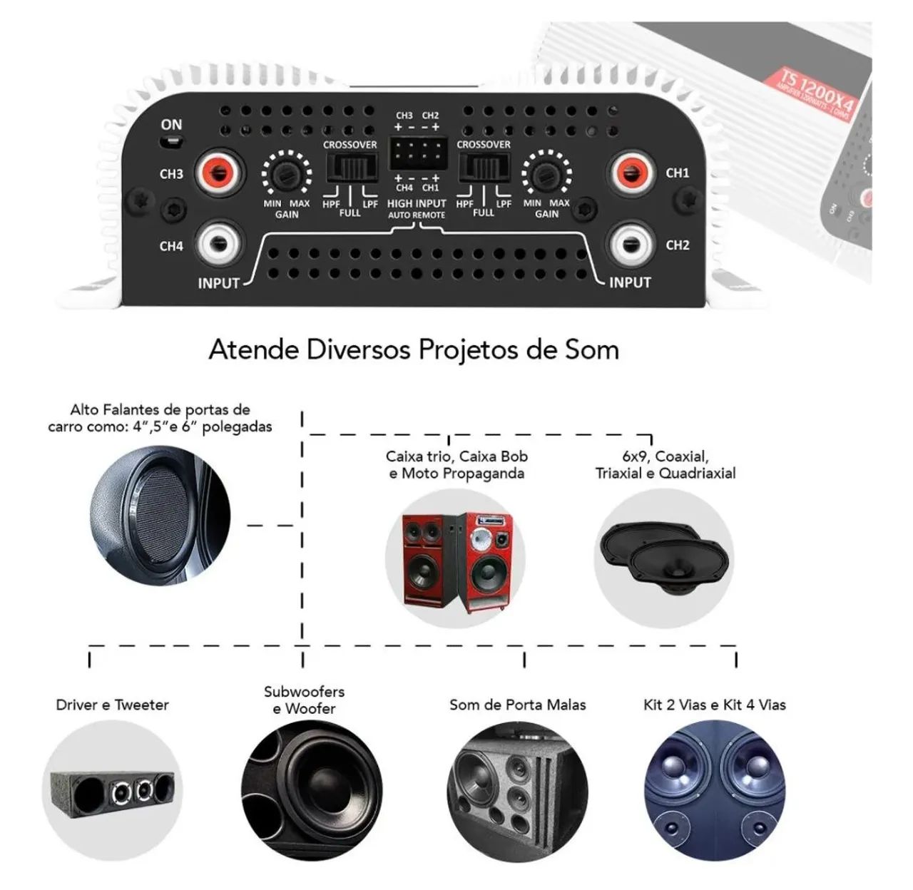 Módulo Taramps TS 1200 rms 4 canais - Foto 3