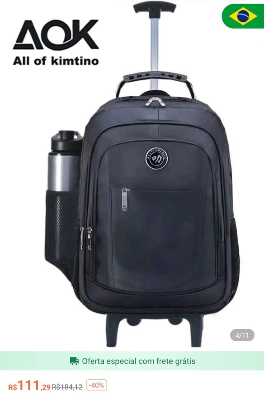 Mochila de Rodinha Impermeável 