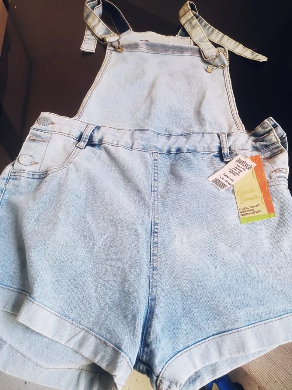Macacão Jeans Shorts Quartz Geração - Novo