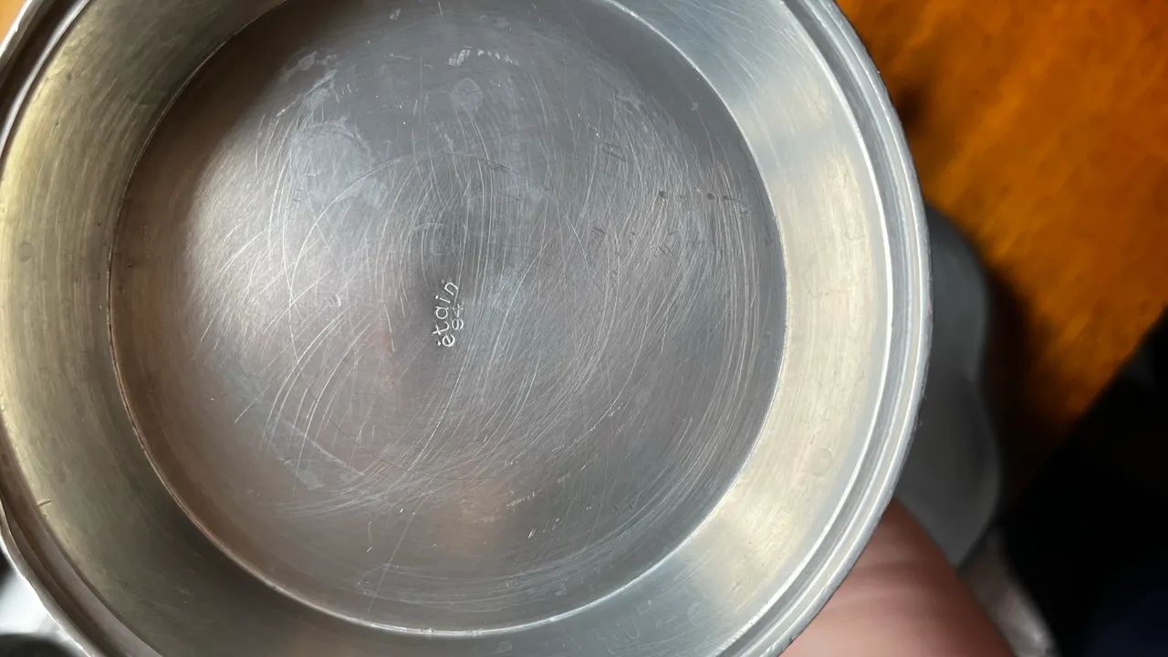 Conjunto de Estanho relíquia Francesa Etáin (Bandeja, Bule, Leiteira e Açucareiro) - Foto 4