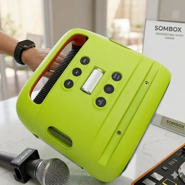 Caixa de Som Bluetooth Portátil SomBox 200W RMS com RGB + Microfone - Foto 5