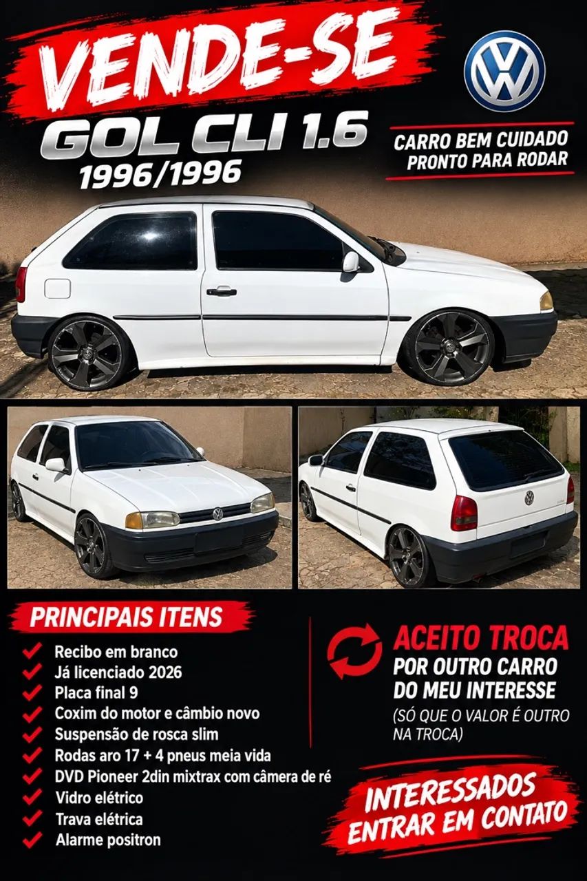 Volkswagen Gol Geração II Rolling Stones 1.6 8V 80cv Gasolina Mec. 2P 1996