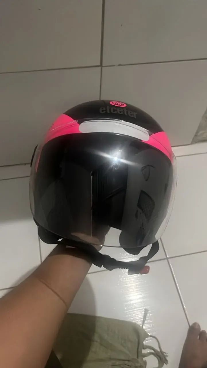 CAPACETE ETCETER ROSA E PRETO  - Foto 3