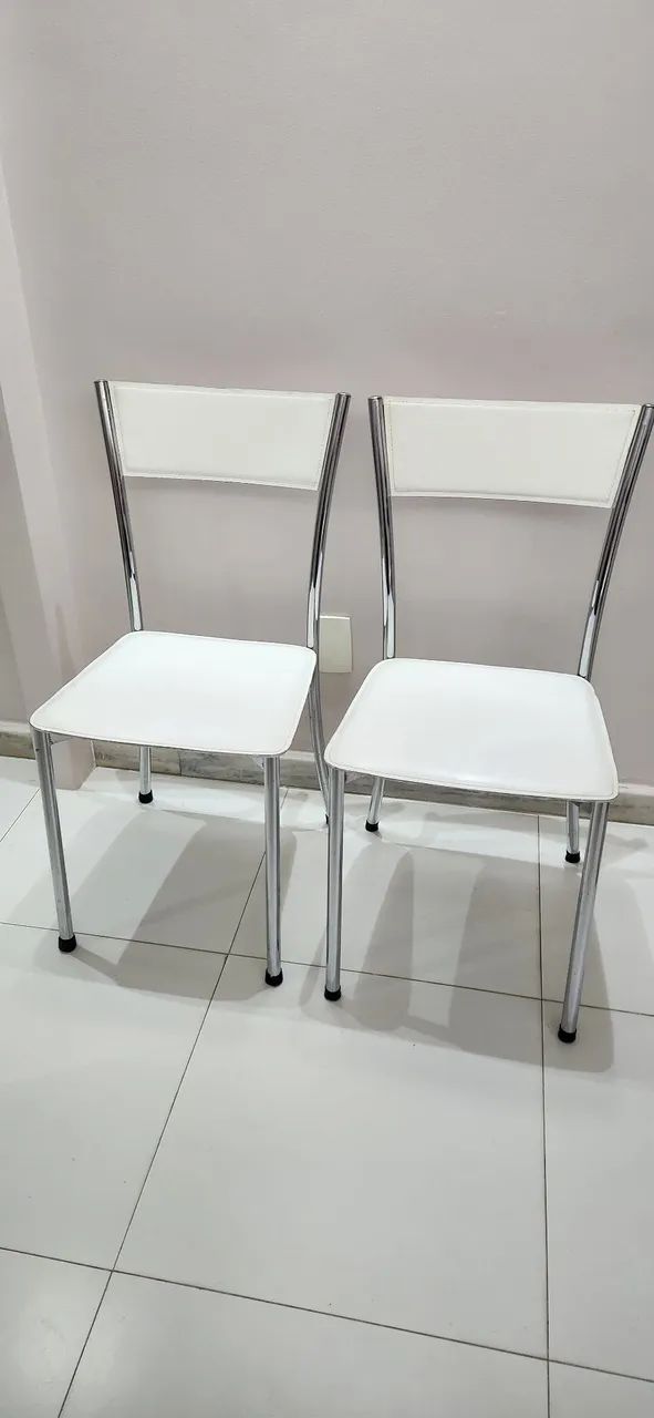 Kit cadeira de 02 em Inox e  couro - Foto 2