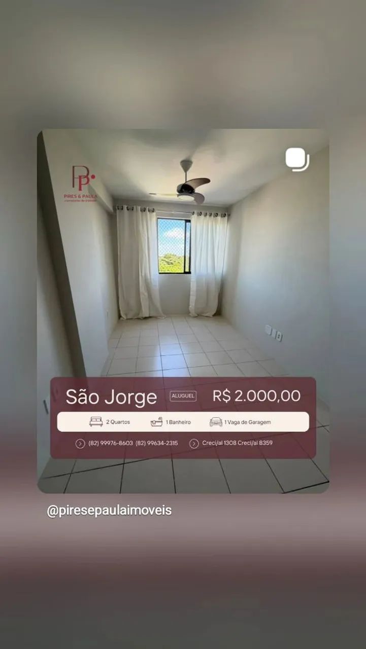Apartamento para ALUGAR Ed Racine - São Jorge