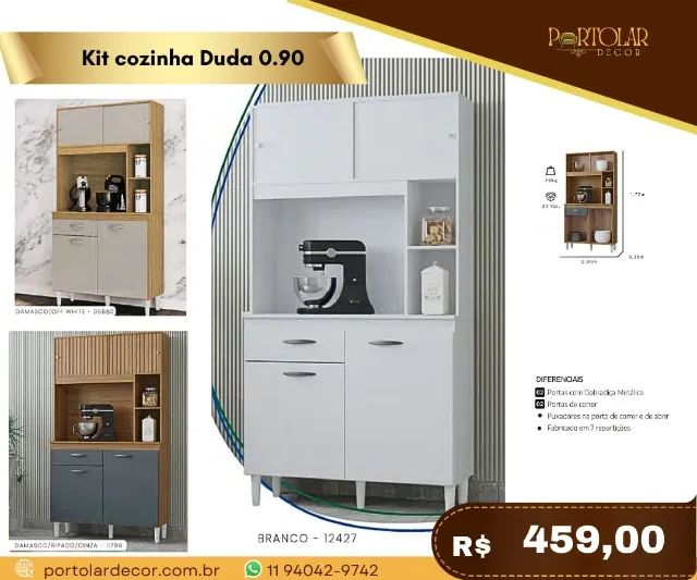 Kit cozinha Duda 0.90, a pronta entrega 