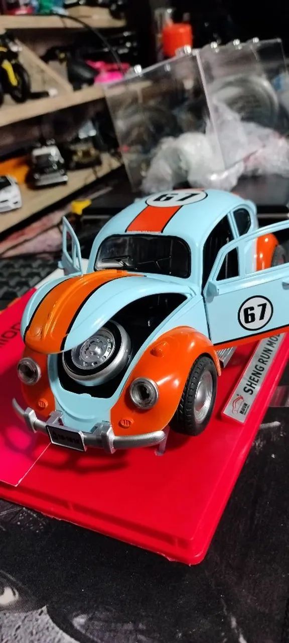 Fusca Gulf Scala 1:24 Som e Luz - Foto 4