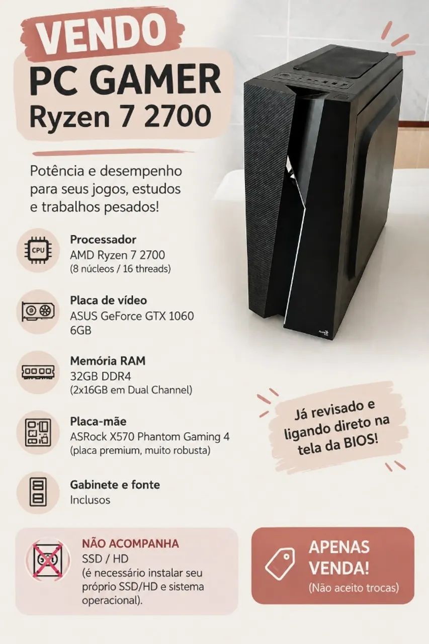 PC Gamer Ryzen 7 2700 