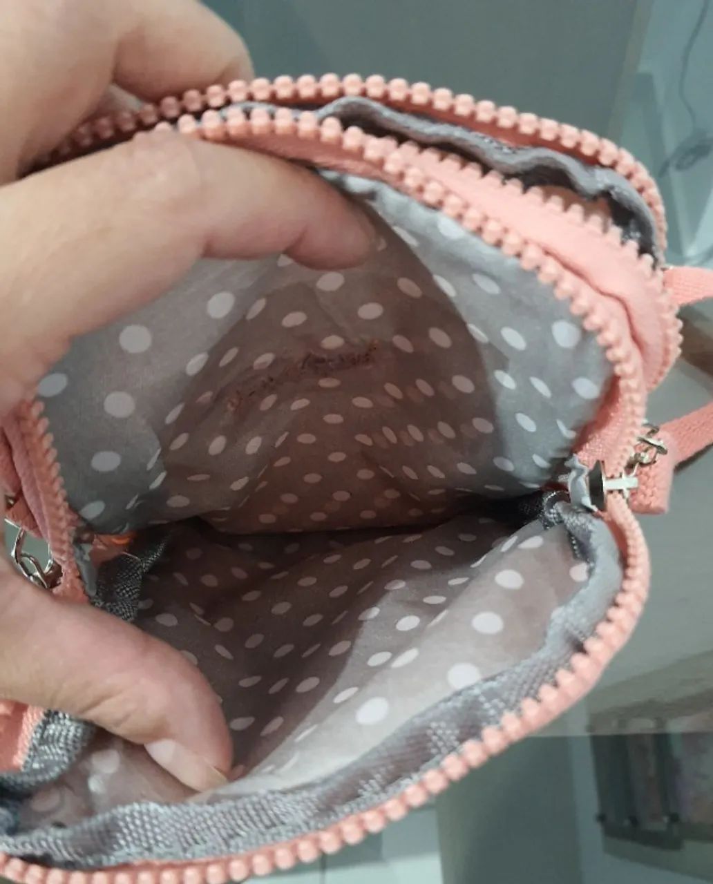 BOLSA TIRACOLO ROSA - COM 3 COMPARTIMENTOS - Foto 5