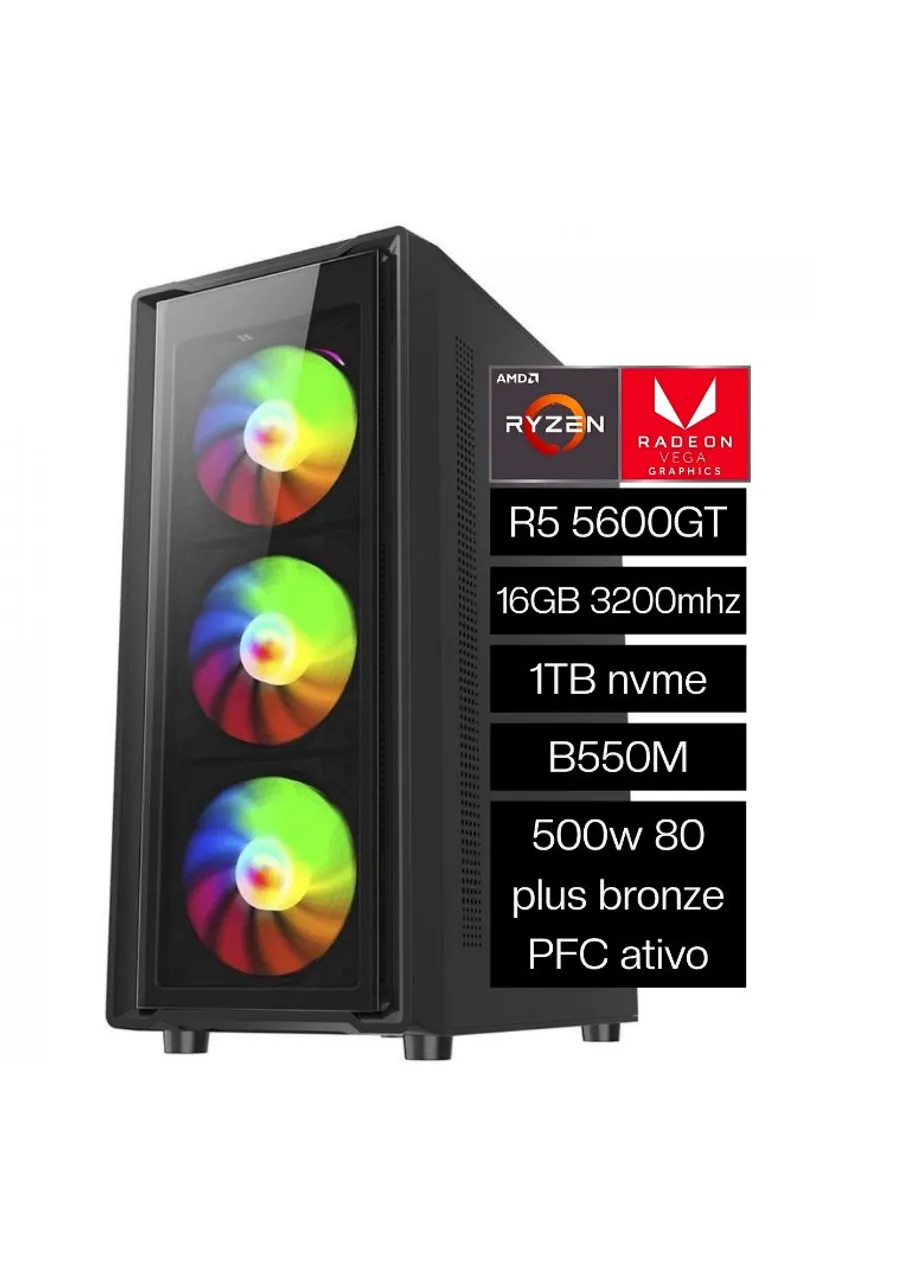 PC Gamer - Ryzen 7 5700x + RX7700xt - Computadores e Desktops