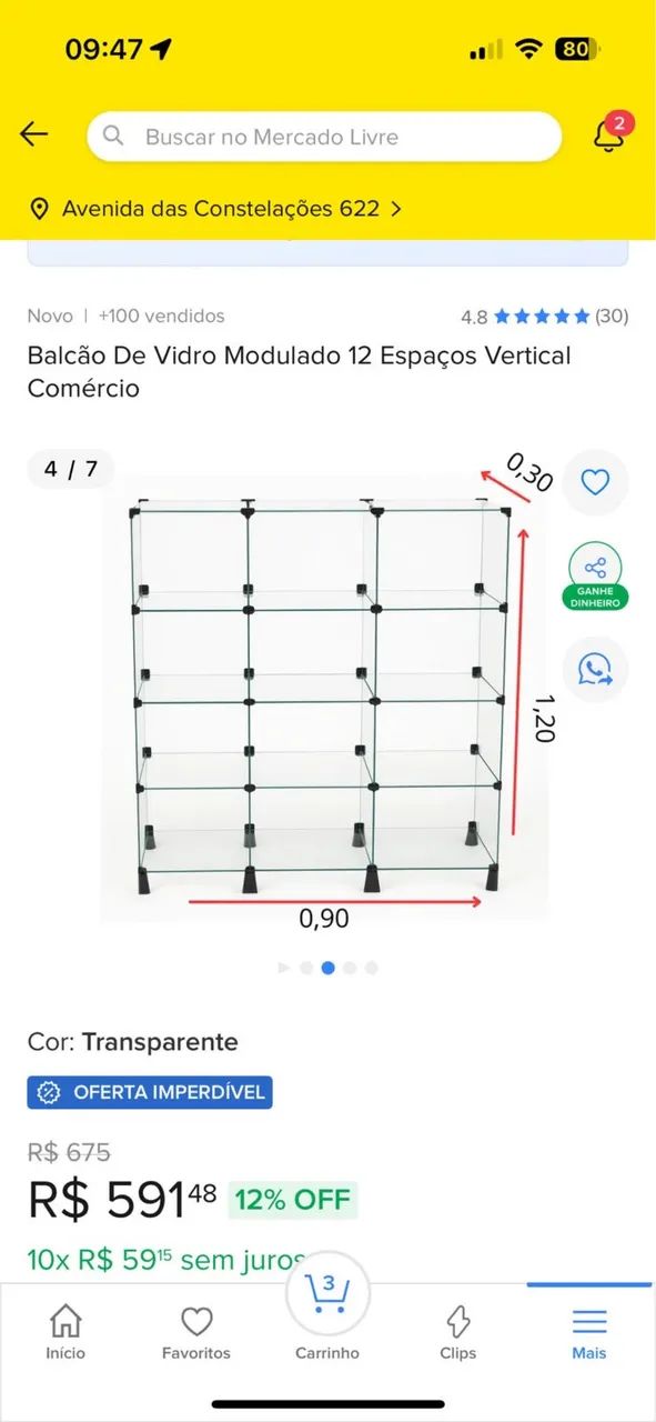 Estante Armário de vidro para loja.  - Foto 2