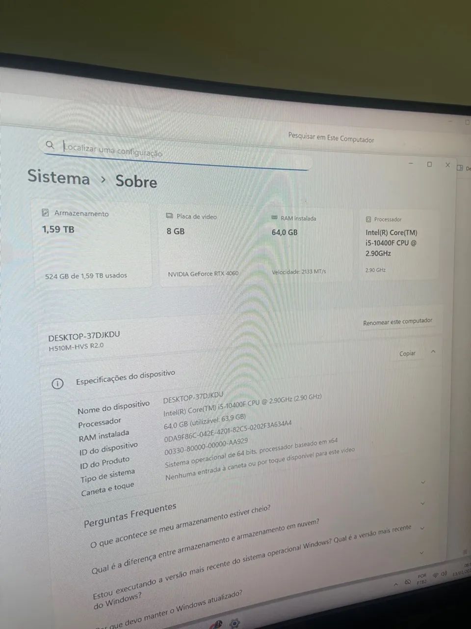 Pc Gamer Completo, Intel i5-10400F, GeForce RTX 4060 8GB - Foto 5