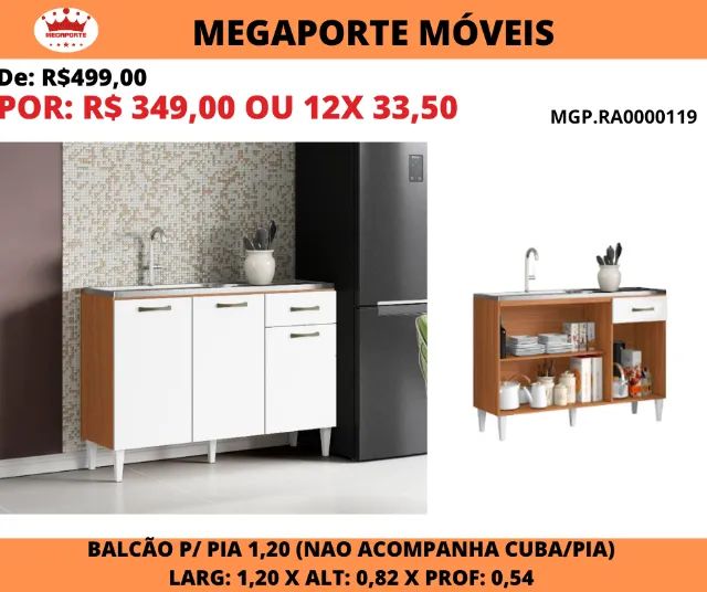 Balcão de Pia 1,20 RA - Foto 2