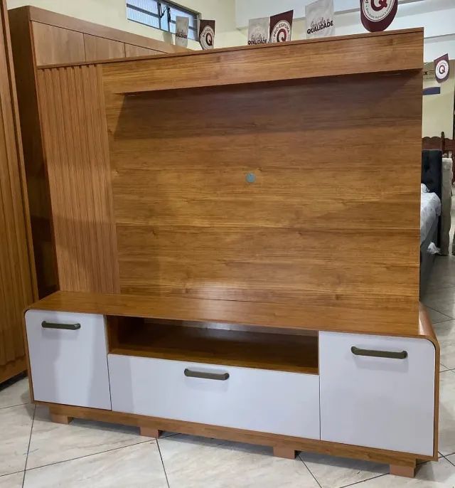 Home para TV ate 65 polegadas na PRONTA ENTREGA na cor off com cinamomo - Foto 4