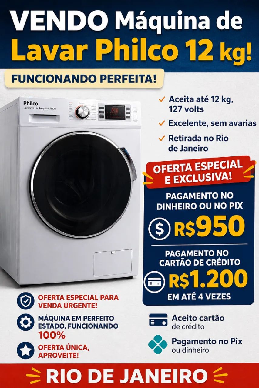Máquina de lavar roupas PHILCO